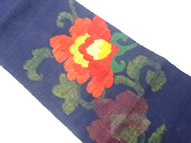 JAPANESE KIMONO / VINTAGE NAGOYA OBI / MAWATA TSUMUGI / WOVEN FLOWERS